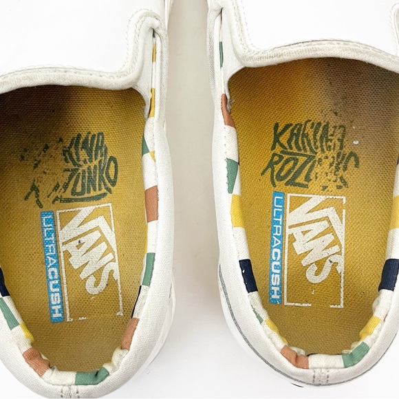 VANS x Karin Rozunko White Patent Leather Platform Slip On Sneakers Size 7.5 - Picture 5 of 10